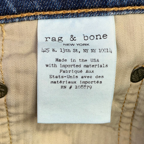 RAG & BONE Size 31 Blue Cotton Slim Five Pockets Jeans