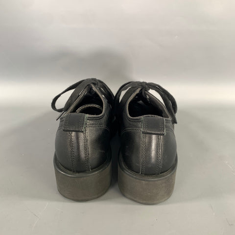 COMME des GARCONS Size 7 Black Leather Platform Sneakers