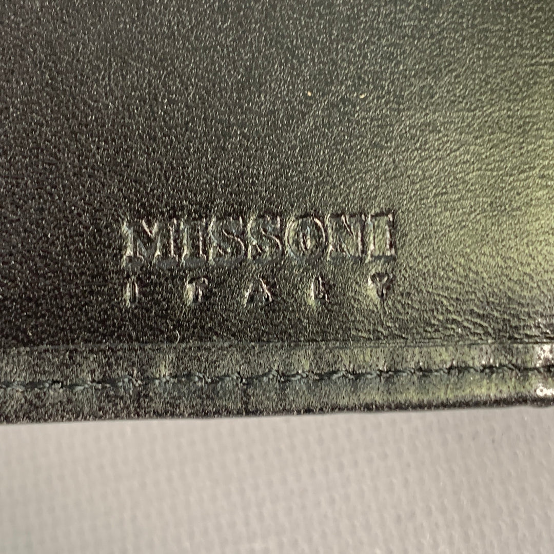 MISSONI Black Ribbed Leather Four Ring Key Holder