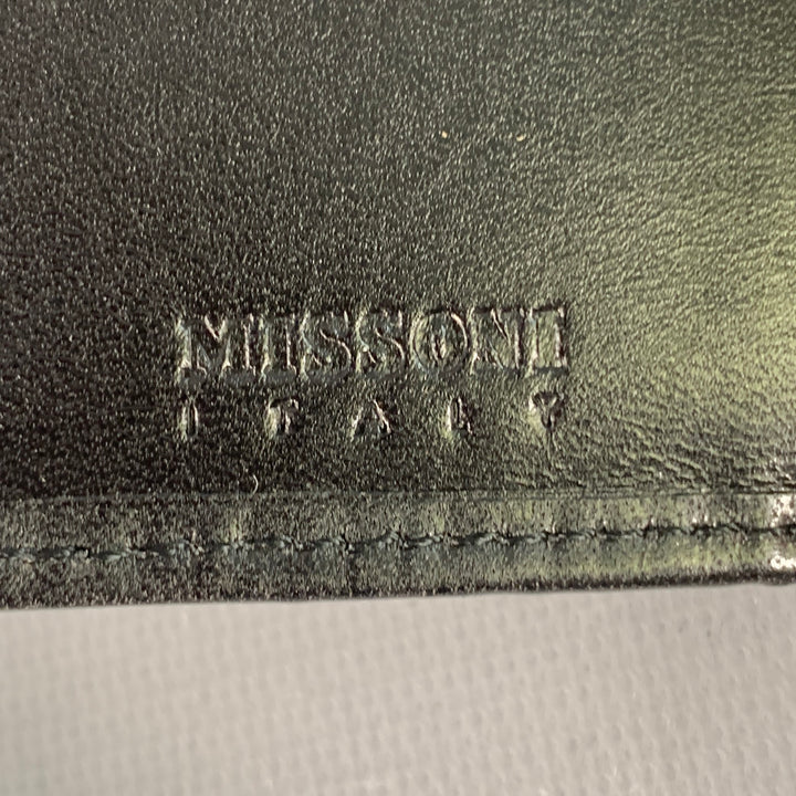 MISSONI Black Ribbed Leather Four Ring Key Holder