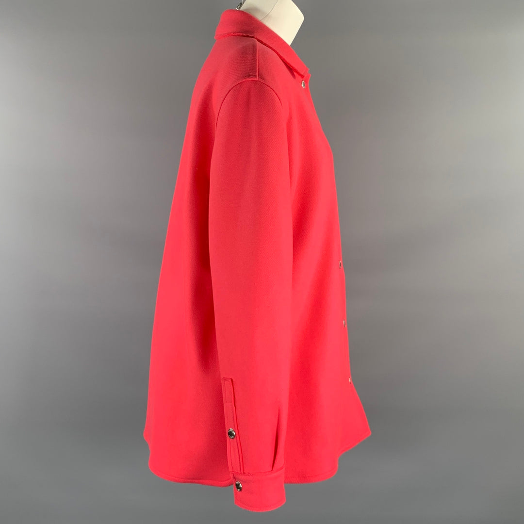 MOSCHINO JEANS Size 6 Pink Wool  Polyamide Snaps Shirt