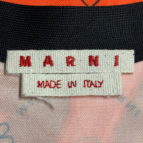MARNI Size M Orange Black Logo Polyester Athletic Jersey Tank Top