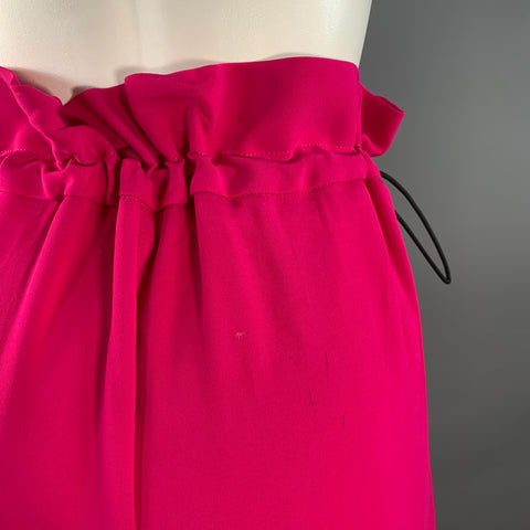 AMI by ALEXANDRE MATTIUSSI Size XS Pink Fuchsia Viscose Blend Drawstring Wide Leg Dress Pants