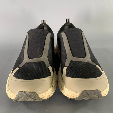 HAVEN Size 10 Black Grey Color Block Nylon Slip On Sneakers