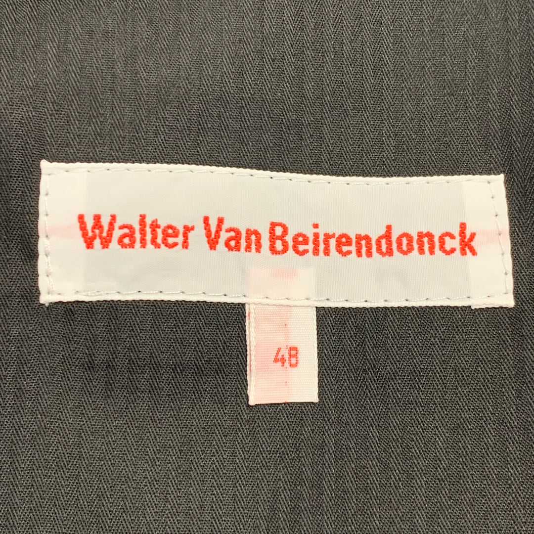 WALTER VAN BEIRENDONCK Size 32 Black White Houndstooth Pleated Cuffed Dress Pants