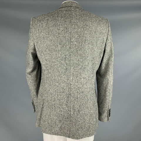VERSACE COLLECTION Size 44 Heather Grey Black White Wool Sport Coat