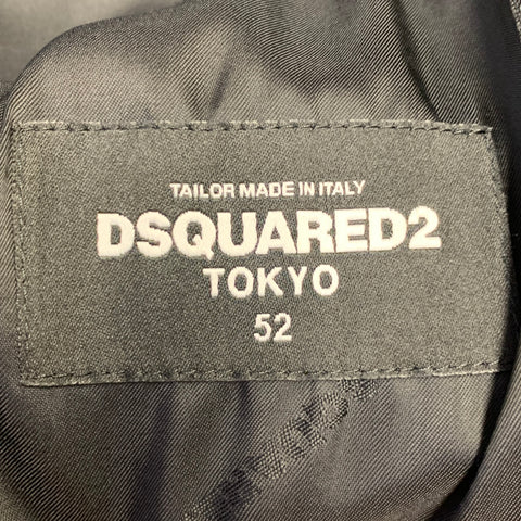DSQUARED2 TOKYO Size 42 Indigo Black Cotton Satin Peak Lapel Sport Coat