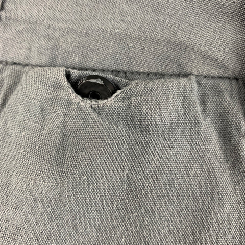 DIESEL Taille 28 Pantalon décontracté en coton et lin gris avec braguette boutonnée