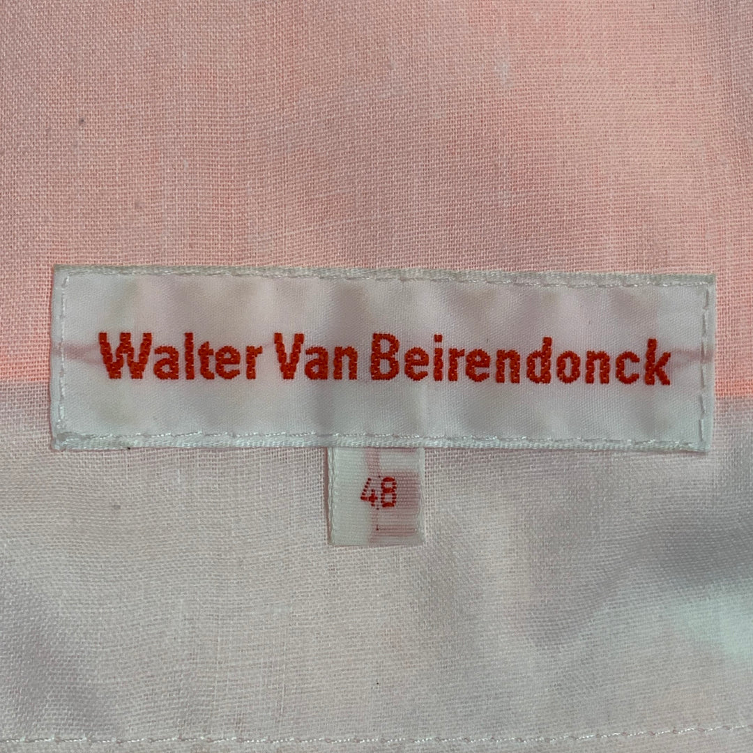 WALTER VAN BEIRENDONCK SS22 Size 32 Korova Neon Orange Polyester Pleated Zip Fly Shorts
