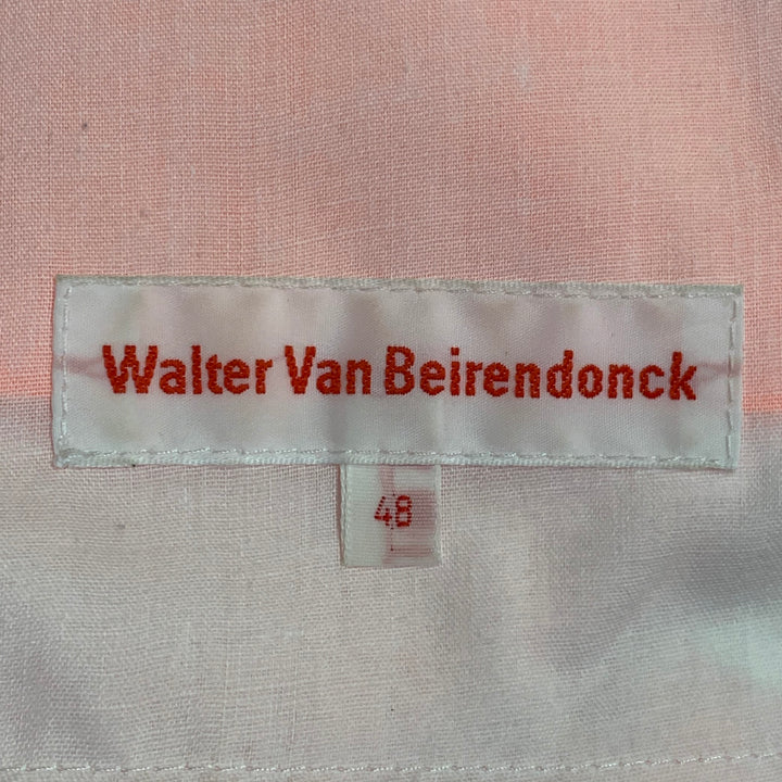 WALTER VAN BEIRENDONCK SS22 Size 32 Korova Neon Orange Polyester Pleated Zip Fly Shorts
