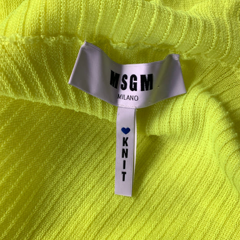 MSGM Size S Green Neon Knit Bodycon Dress