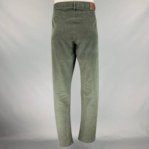 BILLY REID Size 38 -Ashland- Green Grey Cotton Jean Cut Casual Pants