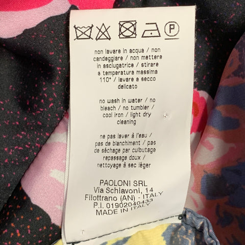 MSGM Size M Brown Multi Color Polyester Floral Bow A-Line Dress