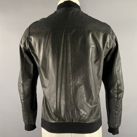 ALLSAINTS Size S Black Leather Bomber Jacket
