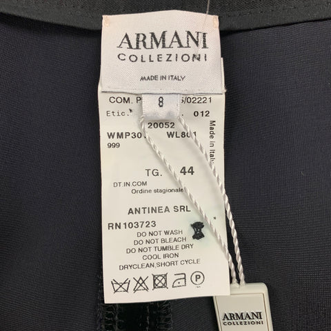 ARMANI COLLEZIONI Size 8 Black Velvet Wide Leg Dress Pants