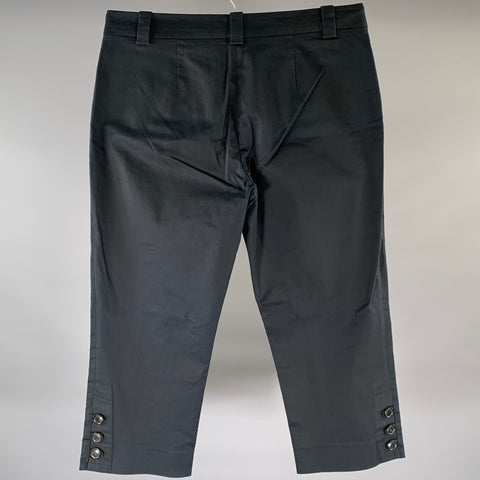 LORO PIANA Size L Navy Cotton Blend Capri Dress Pants