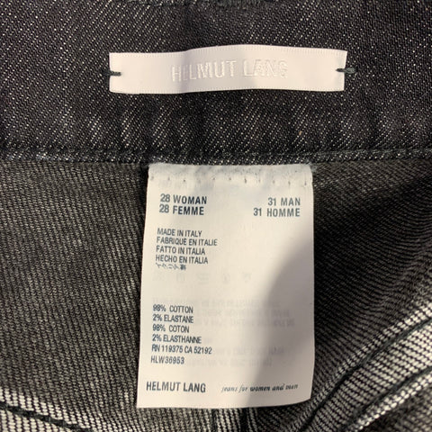 HELMUT LANG Size 31 Black Cotton Blend Straight Jeans