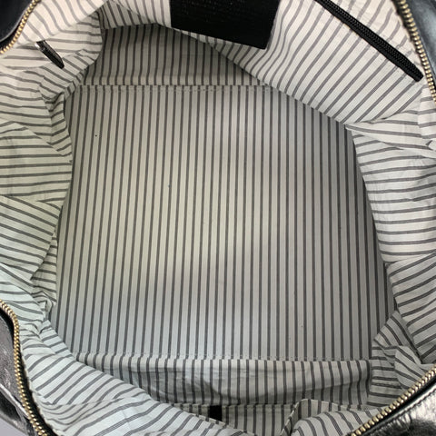MOORE & GILES Black Leather Duffle Bag