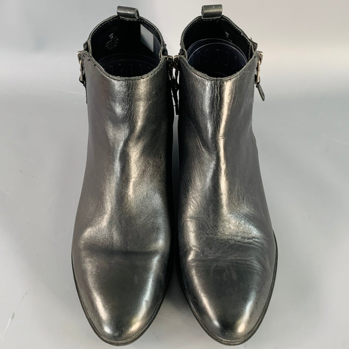 LAUREN by RALPH LAUREN Size 10 Shira Black Leather Double Side Zipper Boots