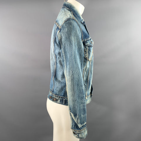 LEVI'S Size M Blue Washed Cotton Trucker Jacket