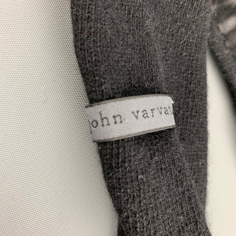 JOHN VARVATOS Black Grey Cashmere Knitt Tie