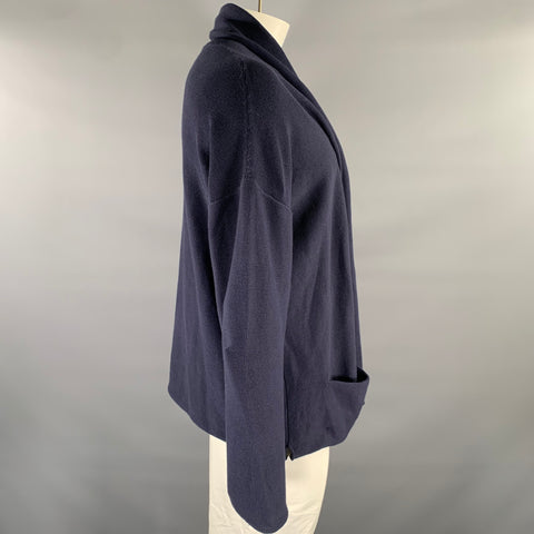 JOHN ELLIOTT Size XL Navy Knit Cotton Cape Cardigan