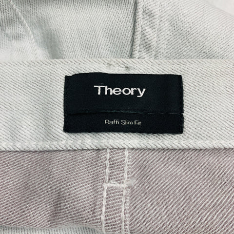 THEORY Size 32 Grey Cotton Blend 5 pocket Jeans