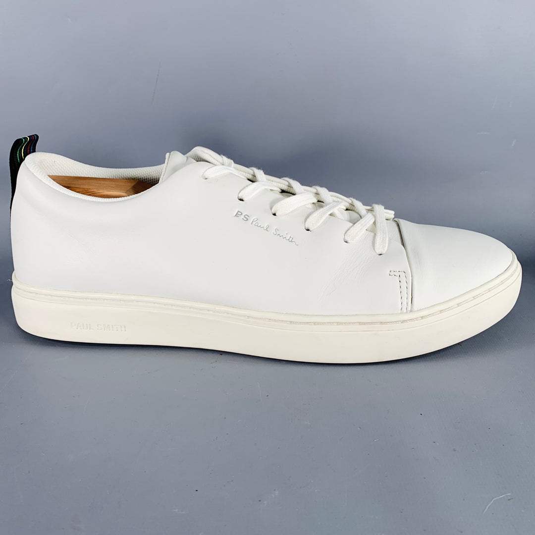 PS by PAUL SMITH Size 10 White Multi Color Leather Low Top