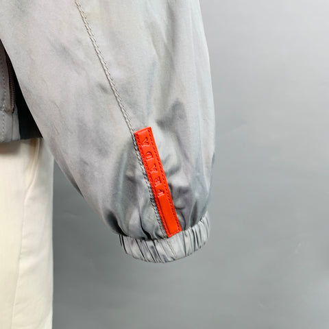 PRADA Size 42 Blue Grey Polyester Windbreaker Jacket