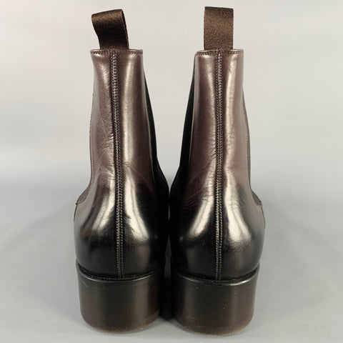 TOM FORD Size 11.5 Purple Leather Chelsea Ankle Boots