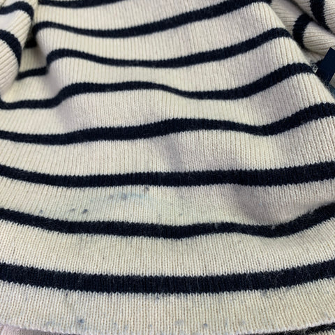 POLO by RALPH LAUREN Size L Cream Black Stripe Cotton Cashmere Pullover