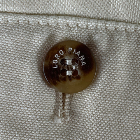 LORO PIANA Size 36 Cream Cotton Linen Pleated Shorts