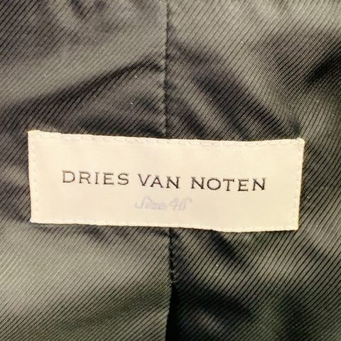 DRIES VAN NOTEN Size 36 Black Polyester Wool Single Breasted Notch Lapel Sport Coat