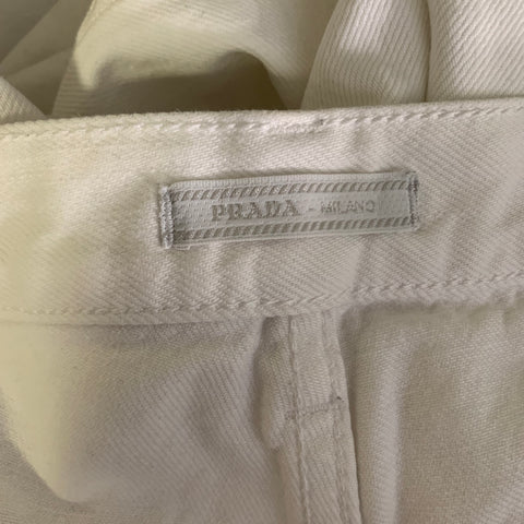 PRADA Size 36 White Denim Button Fly Jeans