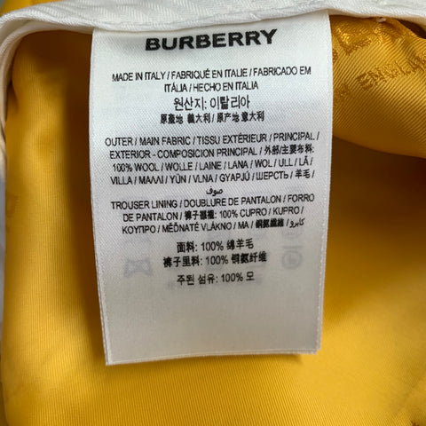 BURBERRY SS23 Size 36 Yellow Wool Double Breasted Suit