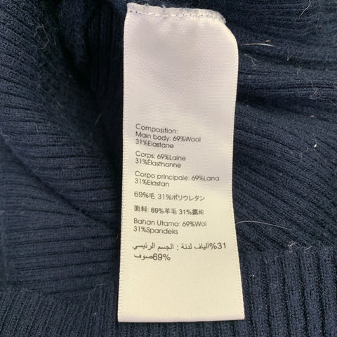 3.1 PHILLIP LIM Size M Navy Wool Blend Ribbed Pullover
