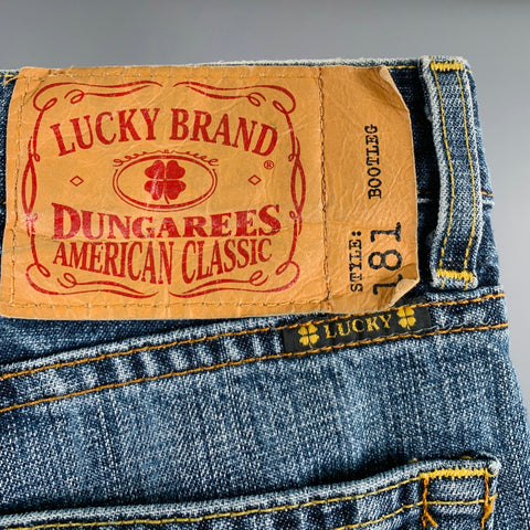 LUCKY BRAND Jean Bootcut en coton bleu à surpiqûres contrastantes, taille 29