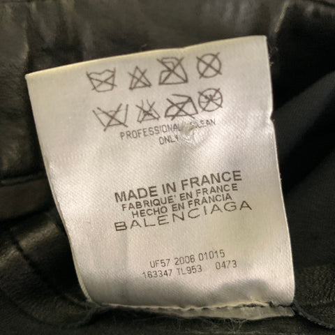 BALENCIAGA Size 8 Black Leather Lambskin Slim Fit Casual Pants
