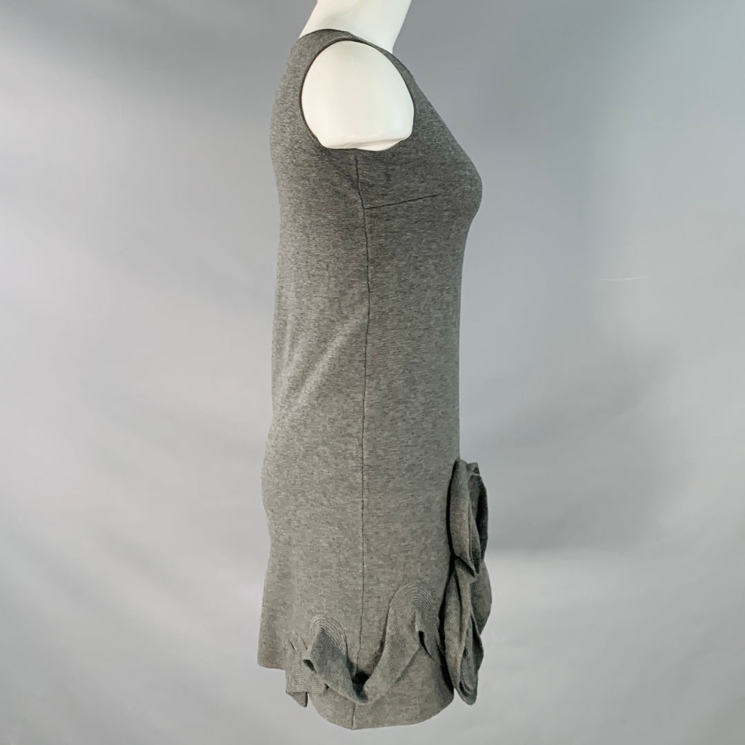 RED VALENTINO Size S Grey Wool Blend Sleeveless Rosette Appliques Dress