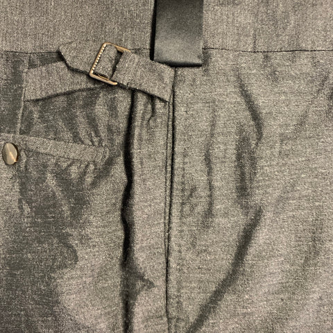 LANVIN Size 44 Regular Black Silk Cashmere Blend Peak Lapel Suit