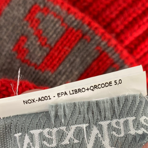 MAX MARA Red Grey Logo Wool  Cashmere  Silk Hats