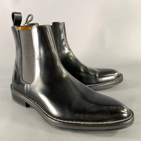 AMI by ALEXANDRE MATTIUSSI Size 7 Black Leather Pull On Boots