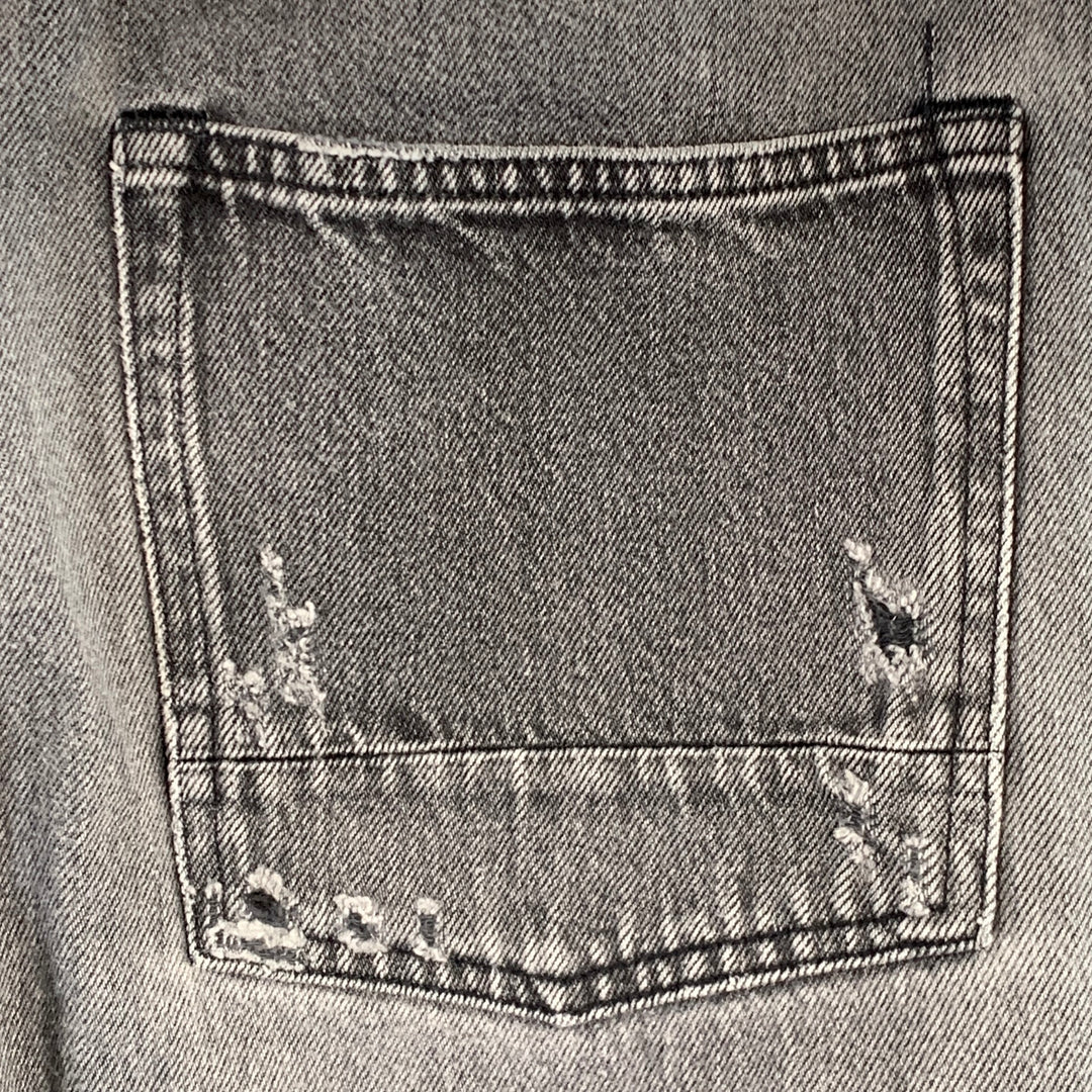 GOLDEN GOOSE Size M Grey Cotton Tapered Distressed Jeans