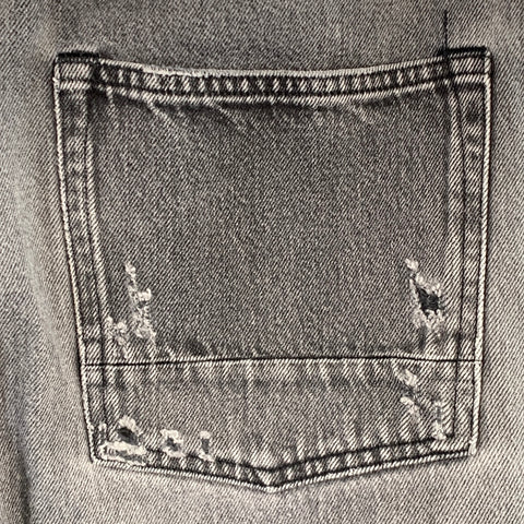 GOLDEN GOOSE Size M Grey Cotton Tapered Distressed Jeans