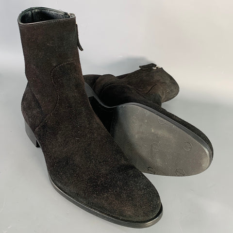 MR. HARE Size 8.5 Trane Black Suede Side Zipper Ankle Boots