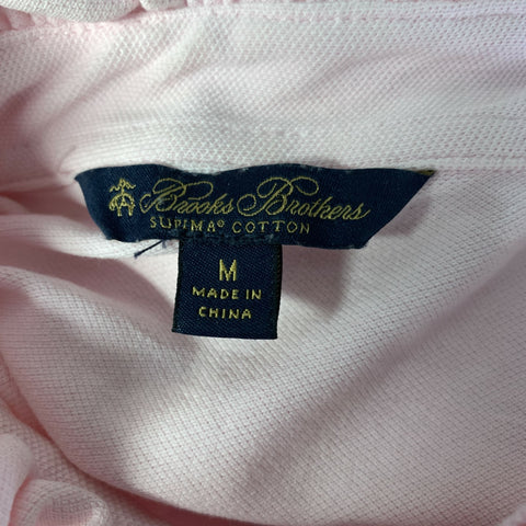 BROOKS BROTHERS Size M Pink Cotton Blend Polo Casual Top