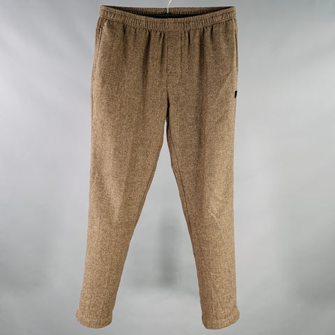 STUSSY Size S Brown Beige Woven Polyester Wool Drawstring Casual Pants
