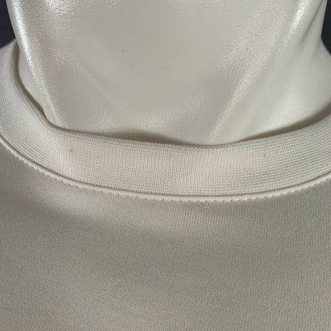 BURBERRY Size XS White Embellishment Cotton Crew Neck Pullover