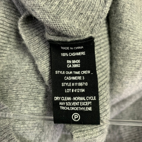 THEORY Size L -Our Time- Grey Heather Cashmere Crew Neck Pullover