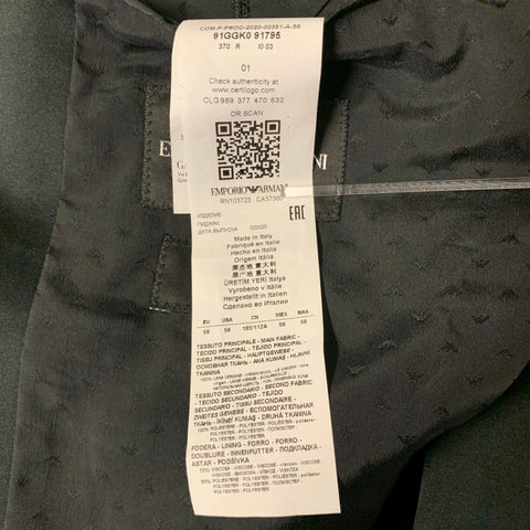 EMPORIO ARMANI Size 46 Black Burgundy Leopard  Print Wool Sport Coat